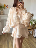 French Pure-Want Wind To Close The Waist Irregular Hem Dress Women 2025 Spring New Temperament High-End Folding Skirt Skirt