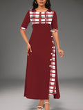 A Large Number Of 2025 New Dress Burst Round Collar Bump Color Sleeve Irregular Long Dress