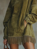 2025 Women's Ins Long-Sleeved Solid Color To Make Old Tidsus Splicing Edss And Dress Dresses