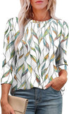Explosion 2025 New Fashion Casual Roll Collar Seven-Sleeve Top Bottom Shirt