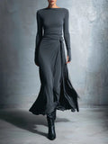 2025 Women's Dress Irregular Sexy Body Dress Temperament Folded Dress