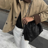 Autumn 2025 New Women's Retro Casual Clip Long-Sleeved Collage Splicing Buckle Jacket Jacket