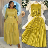 Three-House Folded T-Shirt With Irregular Hembo Skirt Dress Suit Woman