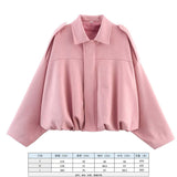 2025 Spring Pilot Jacket Bat Sleeve Zipper Loose Tuffen Jacket Women's Casual Jacket