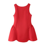 One-Word Collar Sleeveless Sleeveless Skirt 2025 Summer-Loved Back Dress Dress Body A-Word Mini Dress