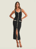 Summer Famous Wind Sling Dress Sexy Hottie Repair Button Open Design Style Hip Dress