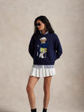 2025 New Women's Round-Necked Bear Cartoon Casual Age-Reed Knitted Sweater