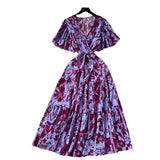 French Vintage Orange Tsper Dress 2025 Summer New Strap Design Design Feel Smashed Spun Dress