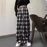 2025 Summer Explosion Thin High-Waisted Vertical Easy Summer Black And White Trousers