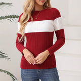 New Wish Autumn And Winter Explosion Women's Clothing Women's Knitted Long-Sleeved Color Repair Body