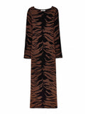2025 New Women's Fashion Elegant Round-Collar Knitted Long Dress Leopard Dress Dress Dress