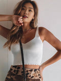Knitted Top Women's Summer New Pits Thin Inside White Sling Vest Women Wear