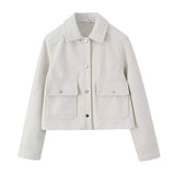 2025 New Street Casual Soft Shirt Single-Dbutton Cardigan Jacket Female Commute