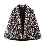 2025 Women's Fashion New Leopard Print Loose Jacket Lamb Wool Jacket