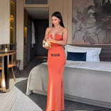 Summer New Women's Breasts Deep V Bare Shoulders Solid Tectored Tectored Dress