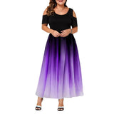 2025 New Wish Body-To-Body Sexy Gradient Showy Shoulder Size Women's Dress