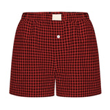 2025 Summer New Ladies Leisurely Comfortable High-Waisted Broad-Legged Retro Lattice Shorts