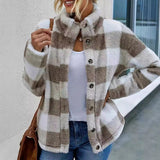 Wish Explosion Autumn And Winter New Fashion Casual Women's Lattice Collar A Row Of Buckle Coat