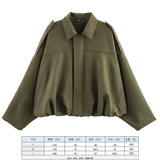 2025 Spring Pilot Jacket Bat Sleeve Zipper Loose Tuffen Jacket Women's Casual Jacket