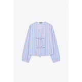Women's Clothing 2025 New Fashion Temperament With Bow Shirt Top