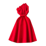 High-End Party Dress Dress Women's Summer French Collared Shoulder Bubble Sleeve High Waist Fork Banquet Dress