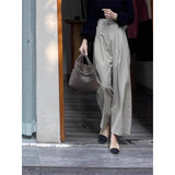 Simple Commute Gray High-Waisted Casual Suit Pants Women's Spring New Loose-Hanging Wide-Legged Trousers
