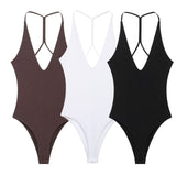 New Elastic Sling Jumpsuit 2025 Spring Repair Solid Color Dew V-Neck Short Jumpsuit