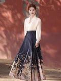 New Chinese Style Dragon Year Horse Face Dress Suit 2025 New Spring And Autumn Improved Ming Ancient Costume Two Sets
