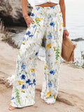 2025 Spring And Summer New Four Seasons Of Leisure Wide Leg Trousers Print Burst Loose Trousers Women