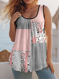 Summer Round Collar Vest New Art Splicing Pattern 3D Digital Printing Sleeveless Women's Folding Vest