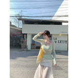 Holiday Style Set A Complete Set Of Early Spring New Sunscreen Long-Sleeved Top Design Half-Body Skirt Tide