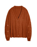 Mold Same Taylor Orange Cardigan Embroidered Stars Loose Languid Temperament Sweater