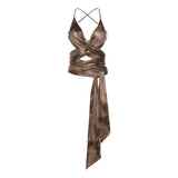 2025 Summer Fashion Trend Women's New Printing Straps To Repair The Body With A Small Vest