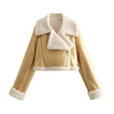 2025 Winter New Y2K Women's Collar Fur All-In-One Double-Sided Short Jacket Jacket
