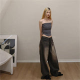 2025 Summer New Women's Fashion Trend Pure Color Street Hot Girl With Chest Vest Outside The Top Woman