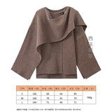 2025 Women's Autumn New Asymmetric Scarf Short Loose Knit Coat