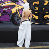 2025 Summer Fashion Trend Women's New Hooded Caps Open Back Strapped To Repair The Street Pats A Vest