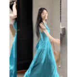 French Lady Fashion Temperament Dress Women 2025 Summer New Gentle Wind Cold Long Dress Ins