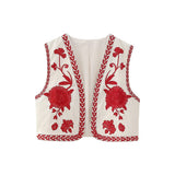 Spring 2025 New Women's Clothing Embroidered Tard Vest