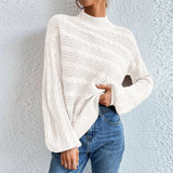 New Solid Women's Top In Autumn And Winter 2025 Loose Round Collar Collar Thairy