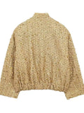 Autumn New Women's Street Personality Gold Beads Jacket Pocket Coat