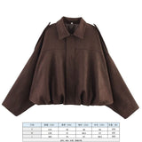 2025 Spring Pilot Jacket Bat Sleeve Zipper Loose Tuffen Jacket Women's Casual Jacket