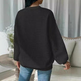 New Wish Autumn And Winter Burst Round Neck Solid Color Fashion Long-Sleeved Lady's Clothing