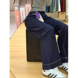 Hong Kong Style Lazy Style Design With Velvet Trumpet Jeans Women 2025 Autumn And Winter Small High Waist Thick Thick Pants
