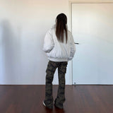 Deconstructing Curved Flying Cotton Jacket Boxy Loose Warm Cotton Coat Men And Women The Same Fried Street Clothes