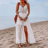 2025 New Sexy Sling Splicing Casual Jumpsuit INS Home Holiday Hollow Jumpsuit
