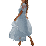 New Women's Wish V-Neck Short-Sleeved Lace Dress For Summer 2025