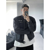 Short Denim Jacket Men's Senior Sense Handsome Hairstyle Stylist Men's High Street Collar Denim Jacket