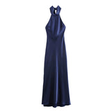 Autumn 2025 New Dress Women's High-End Bare Back Hanging Neck French Elegance