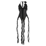 2025 Spring Fashion Trend Women's New Hanging Neck Bare Back Strap Yarn Mesh Repair Small Vest